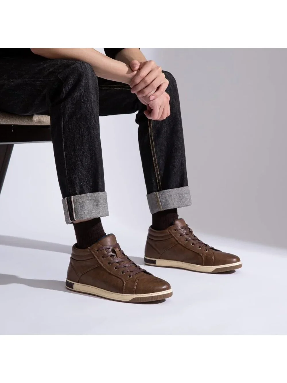 Stylish High Top Casual Sneakers for Men - Lace Up Fashion Boots, Versatile